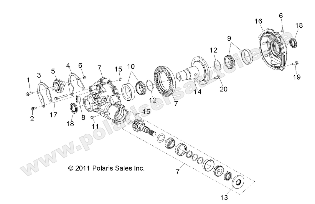 DRIVE TRAIN, GEARCASE, CARRIER, INTERNAL COMPONENTS