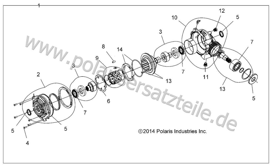 DRIVE TRAIN, FRONT GEARCASE INTERNALS
