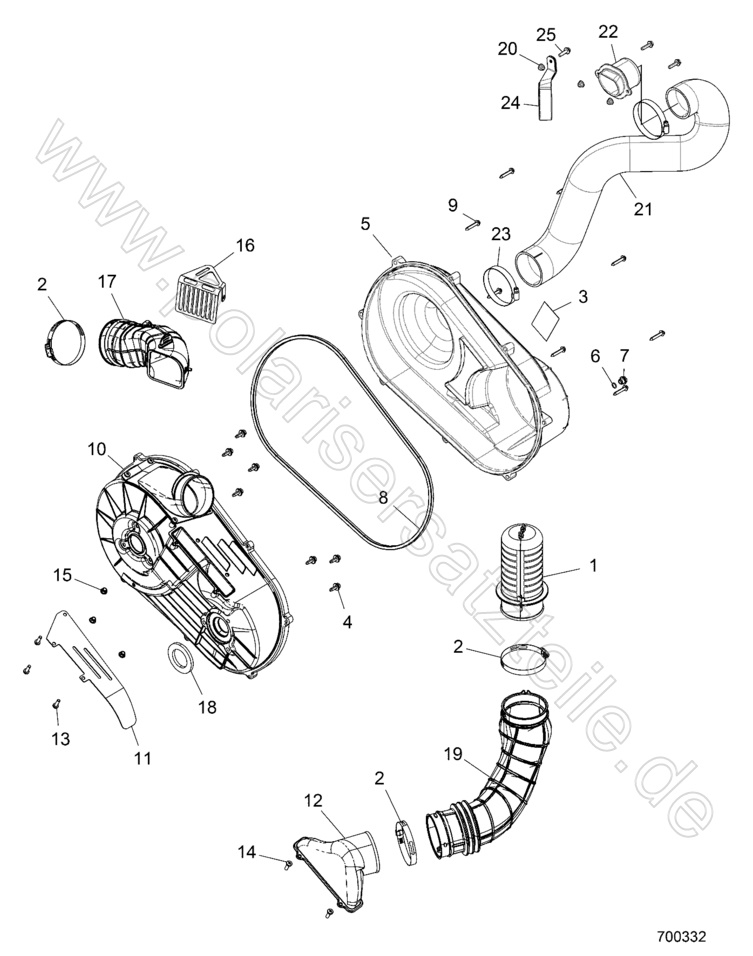 DRIVE TRAIN, CLUTCH COVER AND DUCTING