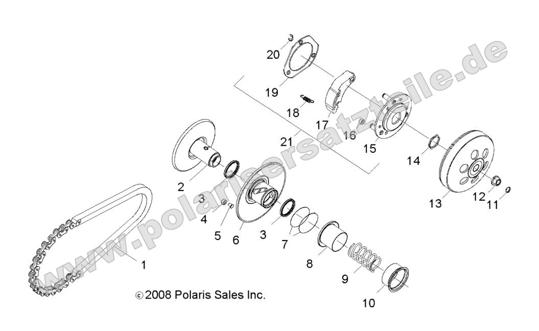 DRIVE TRAIN, CLUTCH, SECONDARY