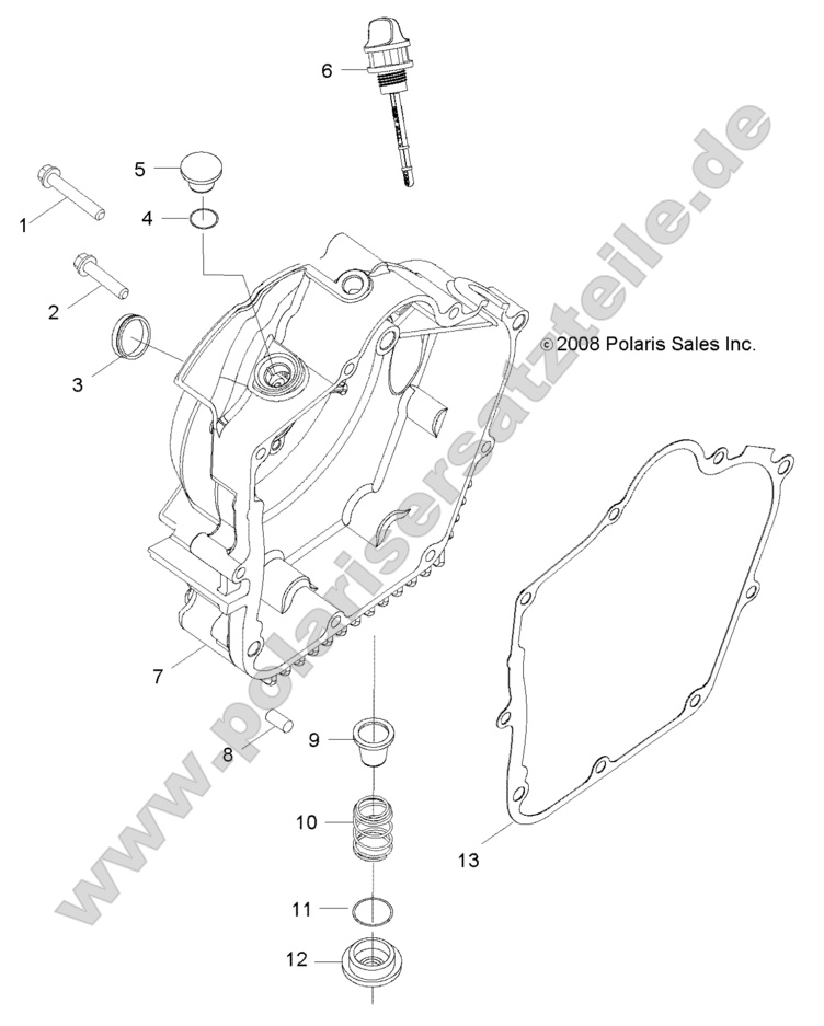 ENGINE, CRANKCASE COVER, RH