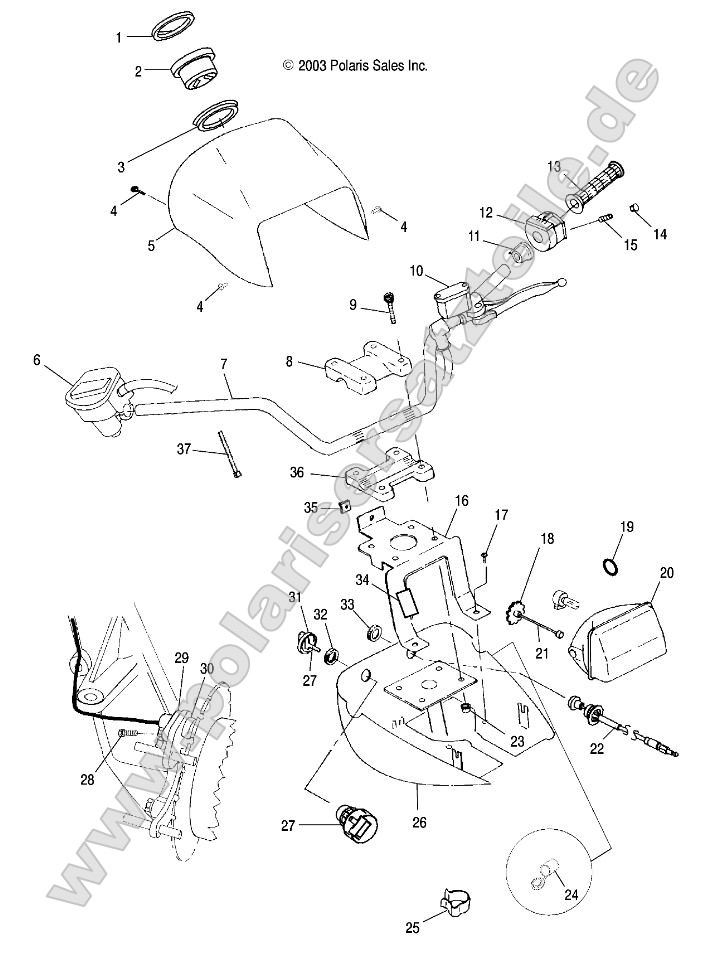 Handlebar and Headlight Pod