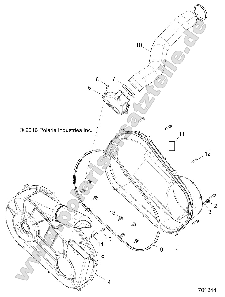 Drive Train, Clutch Cover and Ducting