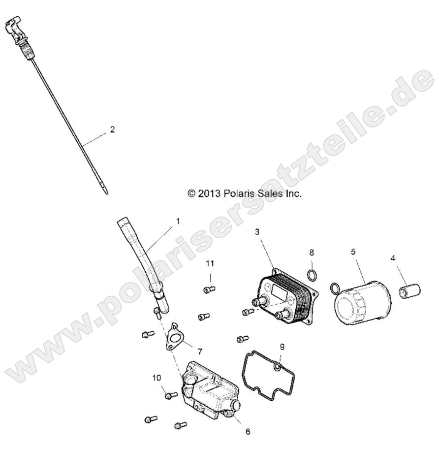 ENGINE, DIPSTICK AND OIL FILTER