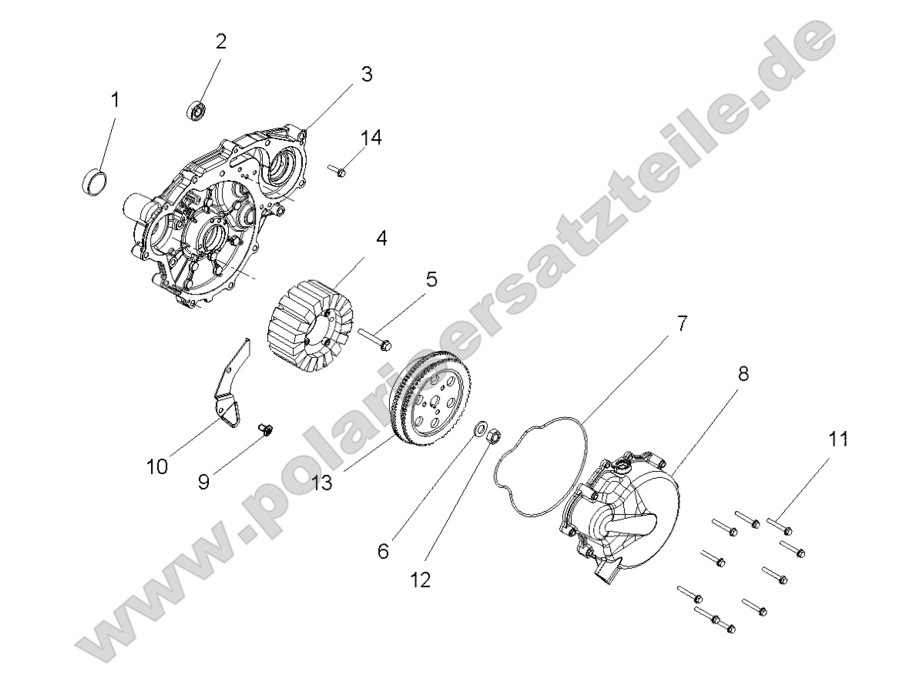 ENGINE, STATOR and FLYWHEEL