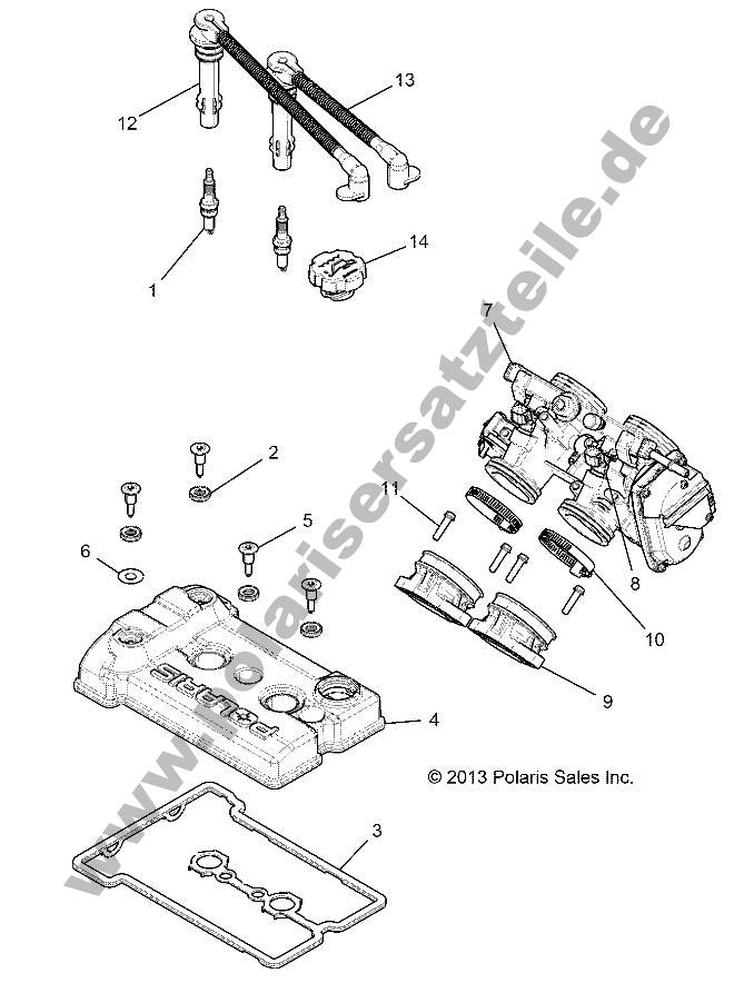 ENGINE, THROTTLE BODY AND VALVE COVER
