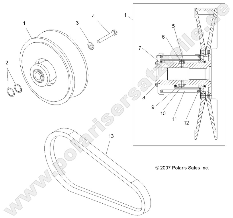 DRIVE TRAIN, SECONDARY CLUTCH