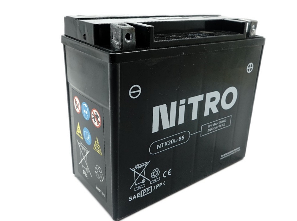 Nitro NTX20L-BS AGM Batterie 12V 18AH - Einbaufertig (YTX20L-BS FTX20L-BS) Nitro NTX20L-BS AGM Batterie 12V 18AH - Einbaufertig (YTX20L-BS FTX20L-BS)