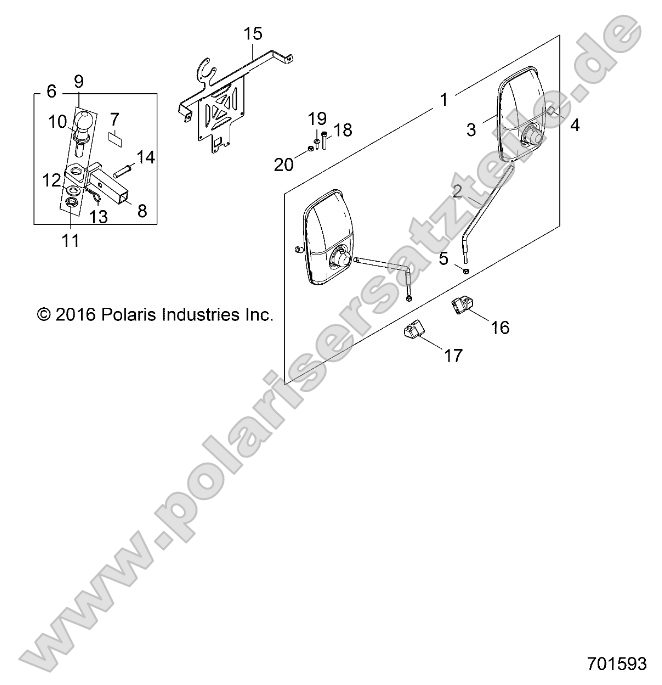 Body, Mirror, Hitch, License Plate (701593)