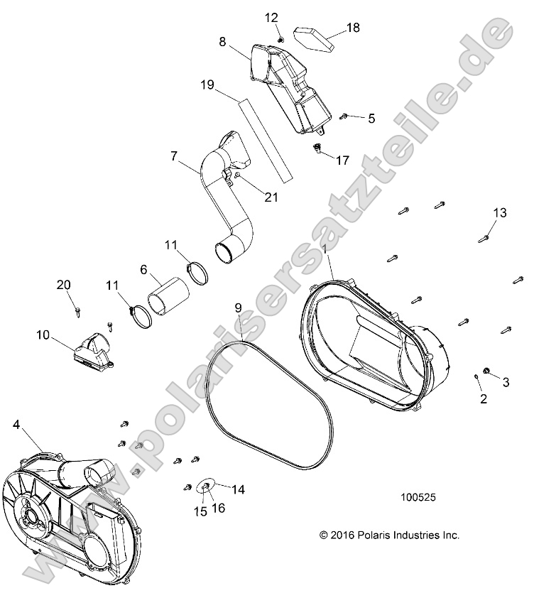 Drive Train, Clutch Cover and Ducting