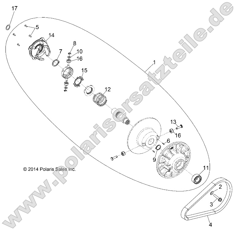 Drive Train, Secondary Clutch (49ATVCLUTCHDRIVEN1323286)