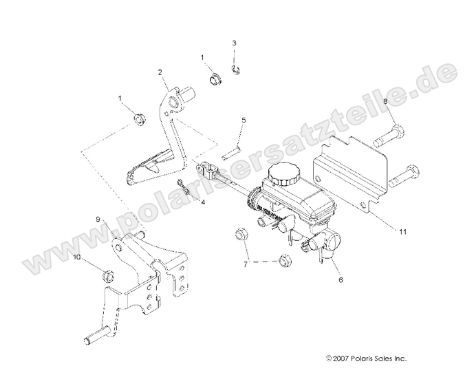 brakes pedal and master cylinder