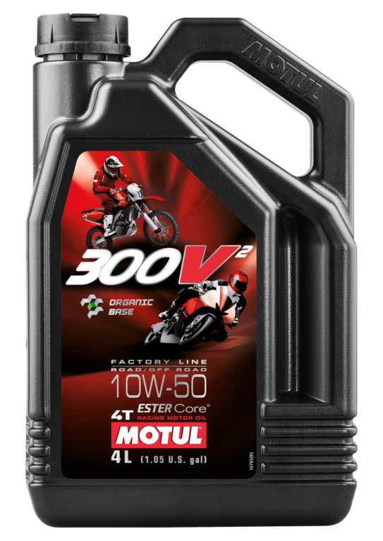 Motul_110294_300V2_FL_10W50_DE_4L Motul Motoröl 300V² 4T Factory Line Road / Offroad Racing 10W50 - 4 Liter