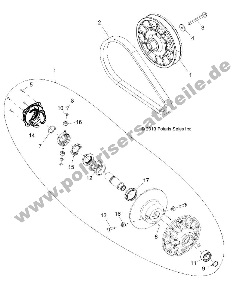 DRIVE TRAIN, SECONDARY CLUTCH