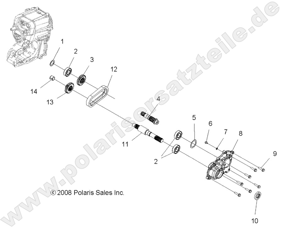 DRIVE TRAIN, MAIN GEARCASE OUTPUT SHAFT