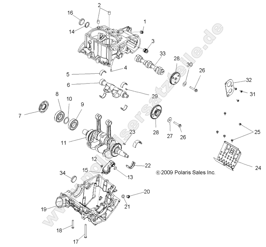 ENGINE, CRANKCASE and CRANKSHAFT