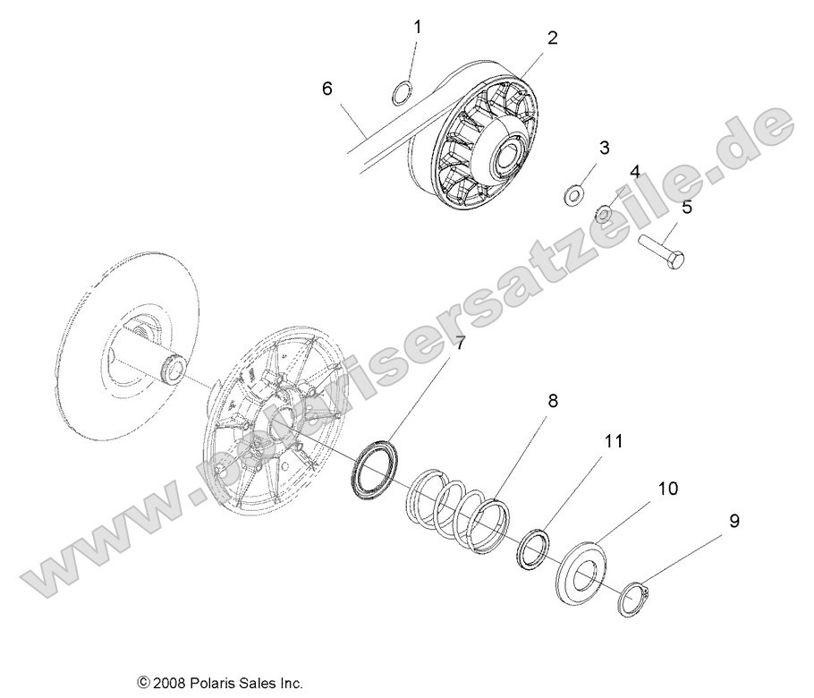 drive train secondary clutch (Built 10/01/08 and After)