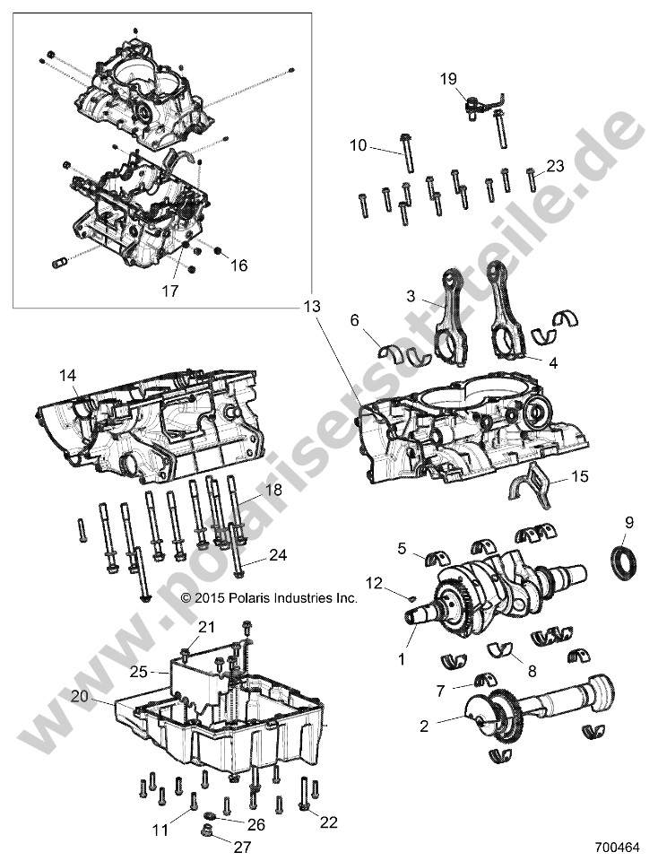 ENGINE, CRANKCASE AND CRANKSHAFT
