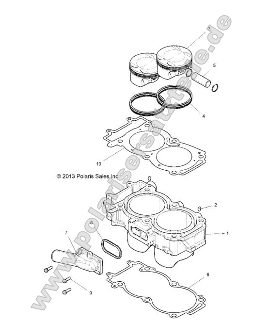 ENGINE, CYLINDER AND PISTON