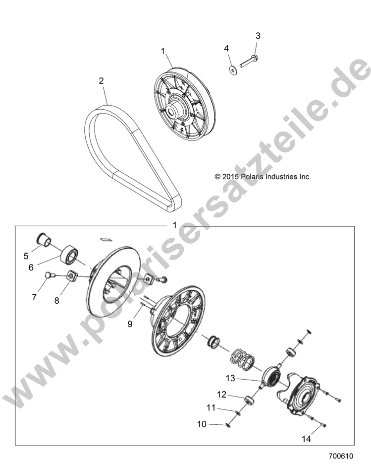 DRIVE TRAIN, SECONDARY CLUTCH
