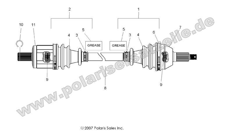 drive train front half shaft