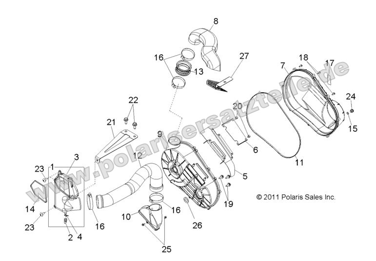 DRIVE TRAIN, CLUTCH COVER and DUCTING