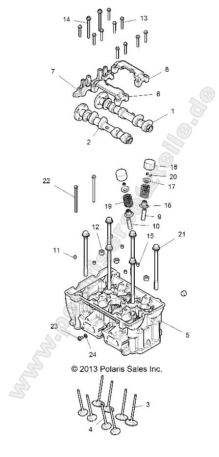 ENGINE, CYLINDER HEAD AND VALVES