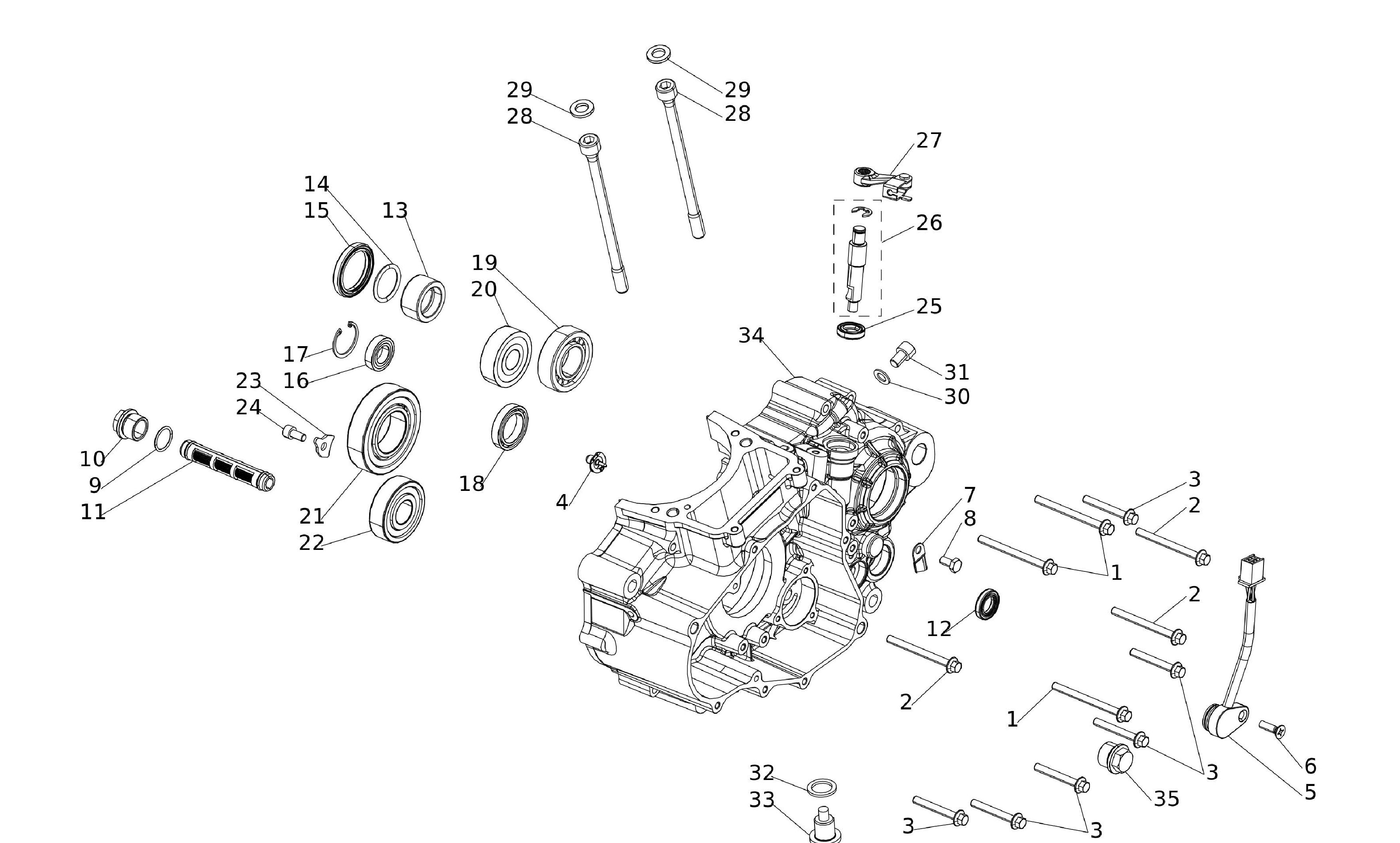 Motorgehäuse links Motorgehäuse links