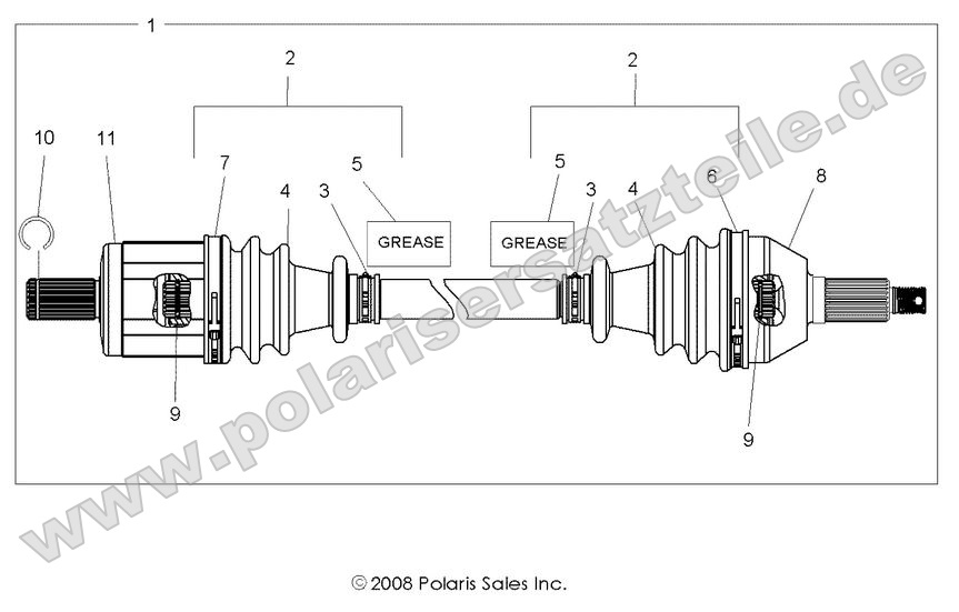 DRIVE TRAIN, FRONT HALF SHAFT