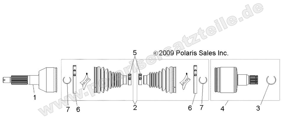 DRIVE TRAIN, REAR HALF SHAFT