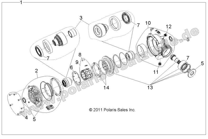 DRIVE TRAIN, FRONT GEARCASE INTERNALS [BUILT 11/26/12 AND BEFORE]