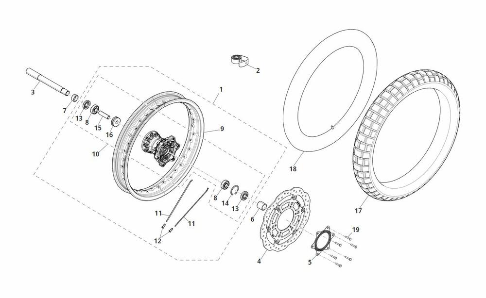 Fantic-Caballero-2019-Vorderrad Vorderrad für VIN bis ZFMCA500SLU002090
