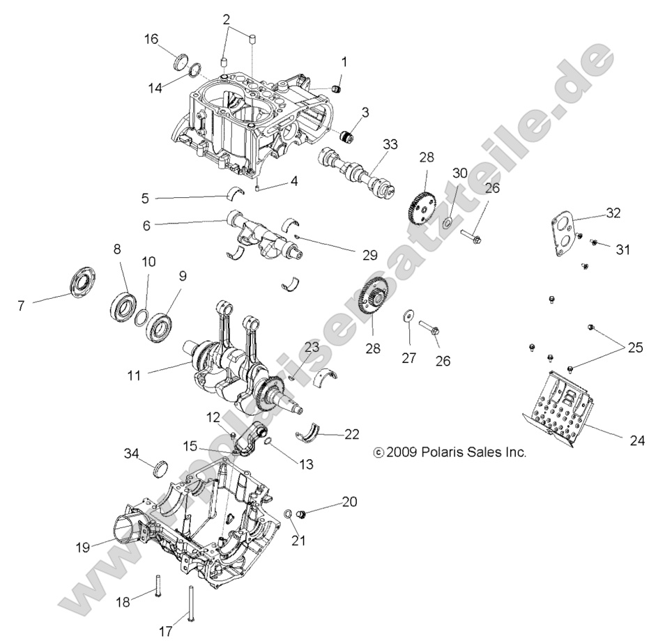 ENGINE, CRANKCASE and CRANKSHAFT