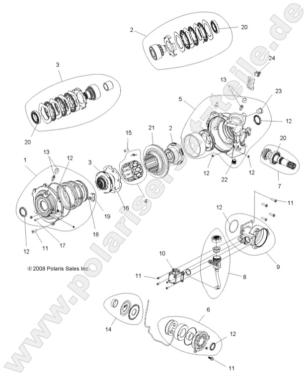 DRIVE TRAIN, FRONT GEARCASE INTERNALS