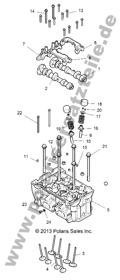ENGINE, CYLINDER HEAD AND VALVES