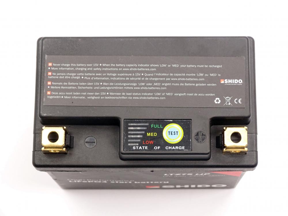 Shido LTZ7S HP Lithium Ionen Batterie 12V LiFePO (YTX7L-BS YTZ7S YTZ6V YTZ8V)