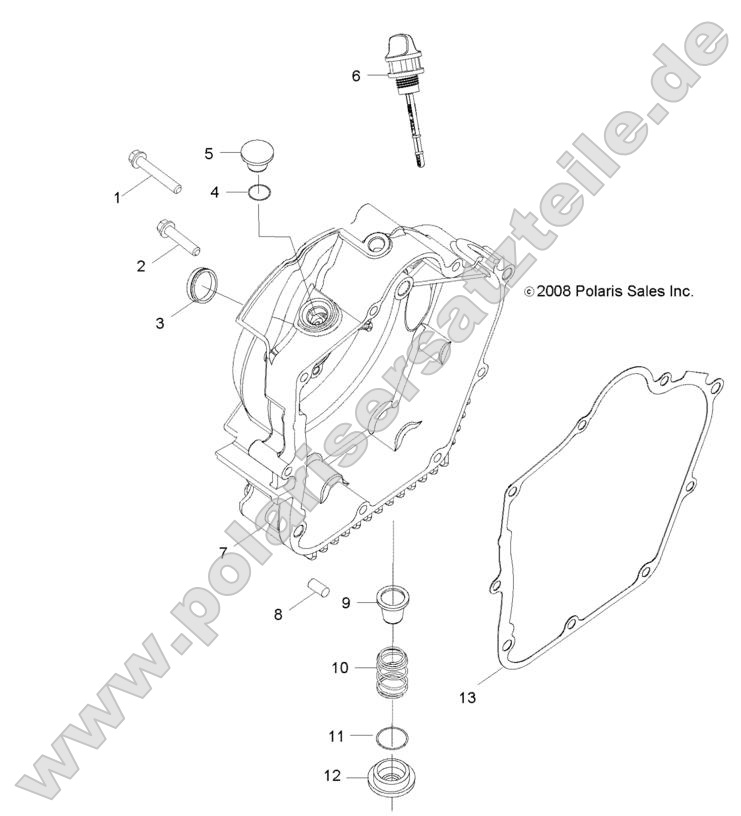ENGINE, CRANKCASE COVER, RH