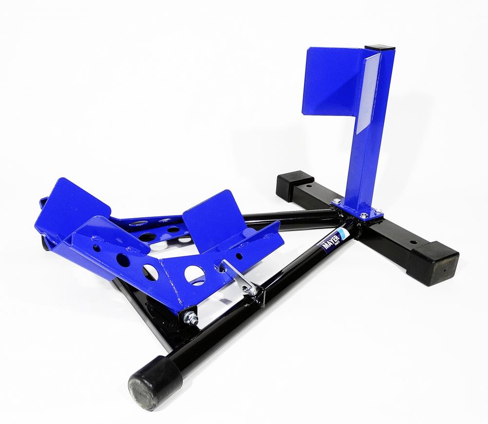 TMP Motorrad Vorderrad Transportständer Wippe 13" - 19" schwarz/blau