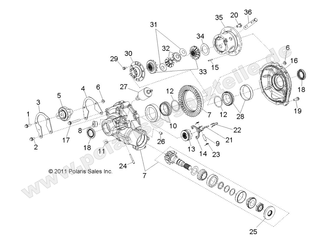DRIVE TRAIN, GEARCASE, DIFFERENTIAL, INTERNAL COMPONENTS
