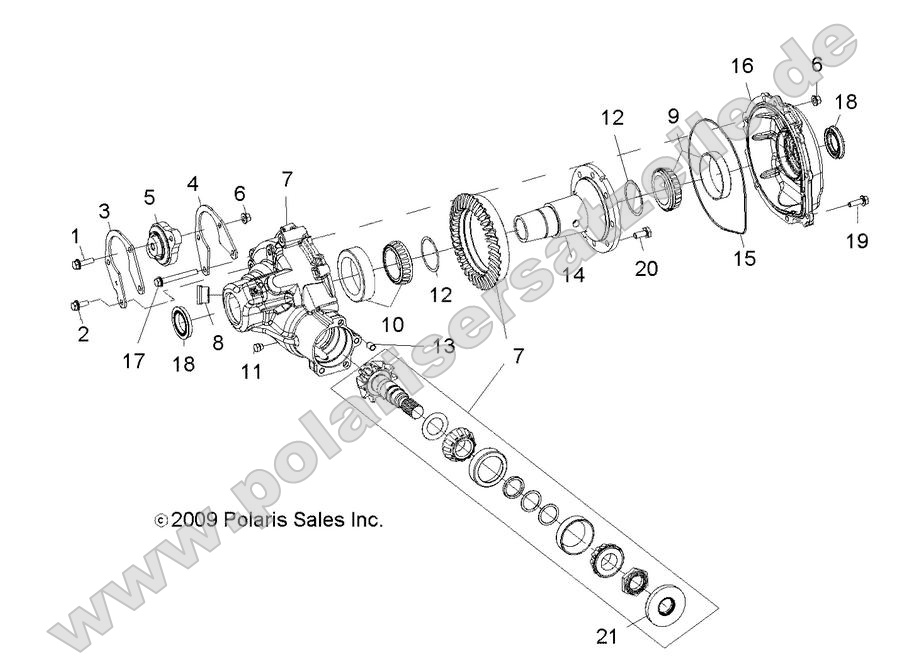 drive train gearcase intl comp (BUILT 10/15/08 AND BEFORE)