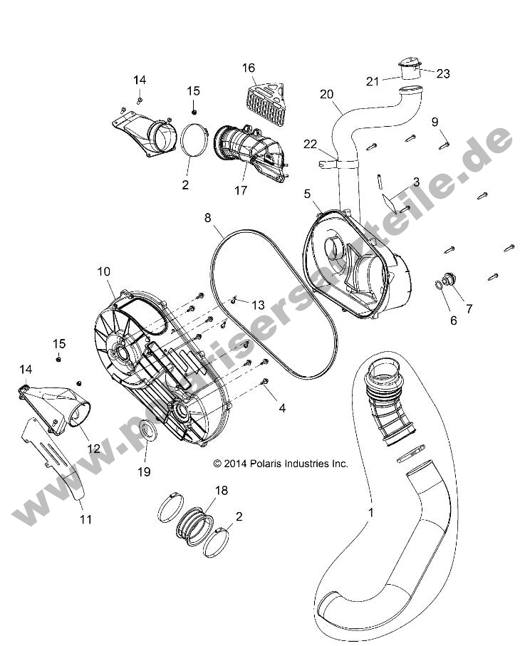 DRIVE TRAIN, CLUTCH COVER AND DUCTING