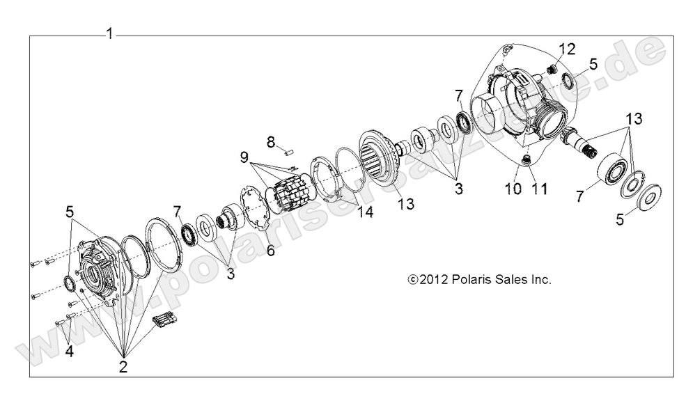 DRIVE TRAIN, FRONT GEARCASE INTERNALS 1333104