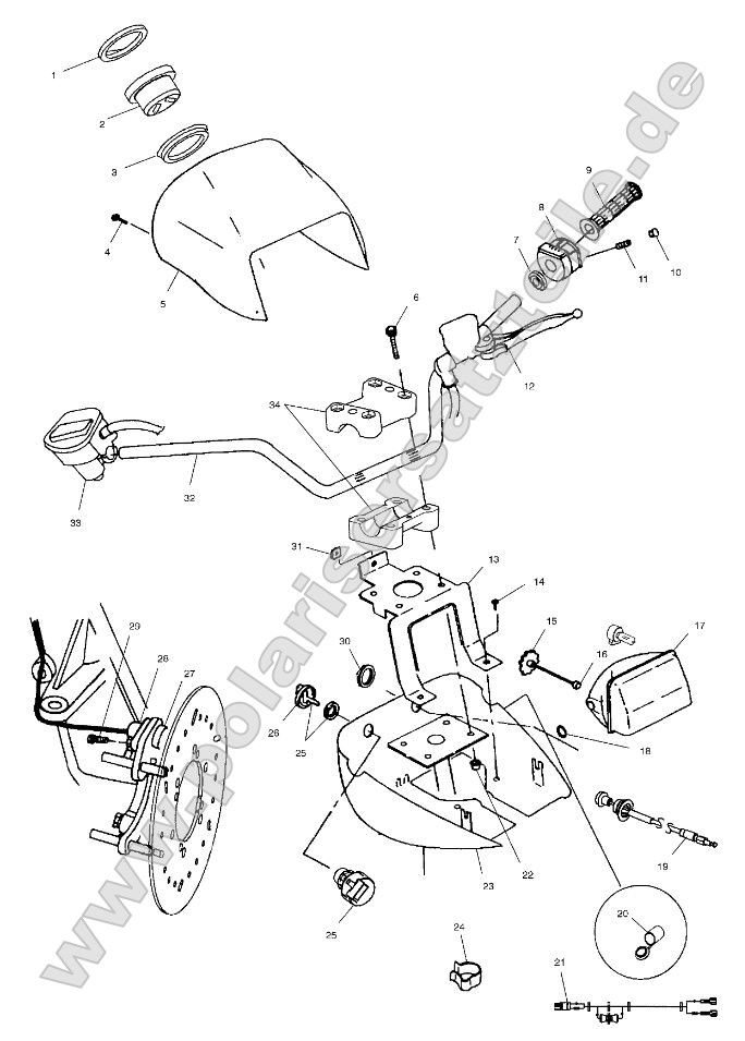Handlebar and Headlight Pod