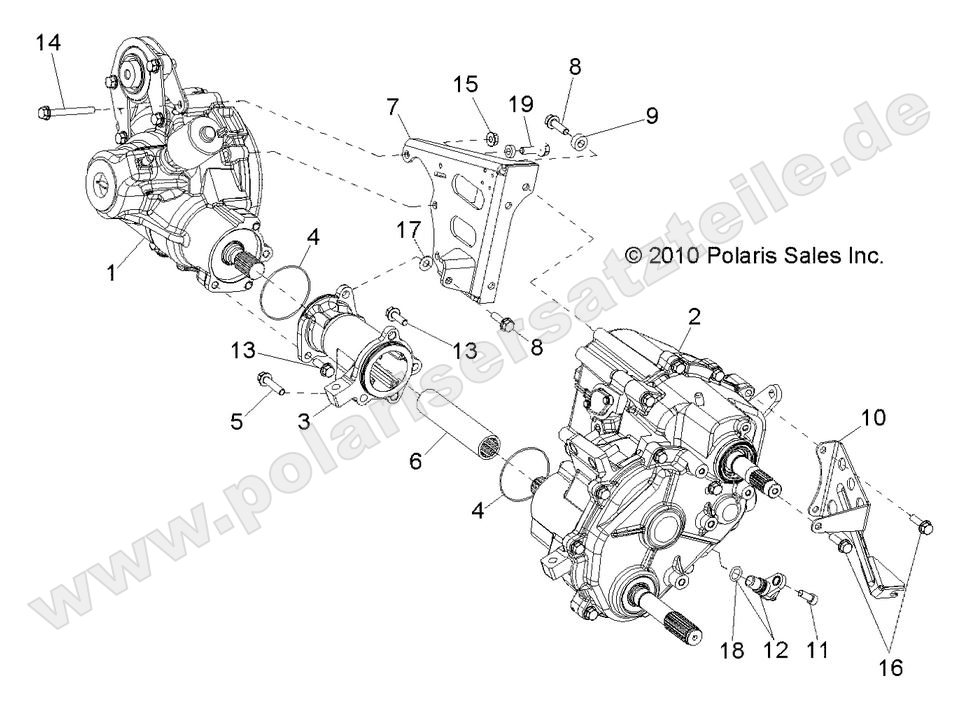 DRIVE TRAIN, GEARCASE, DIFFERENTIAL MOUNTING