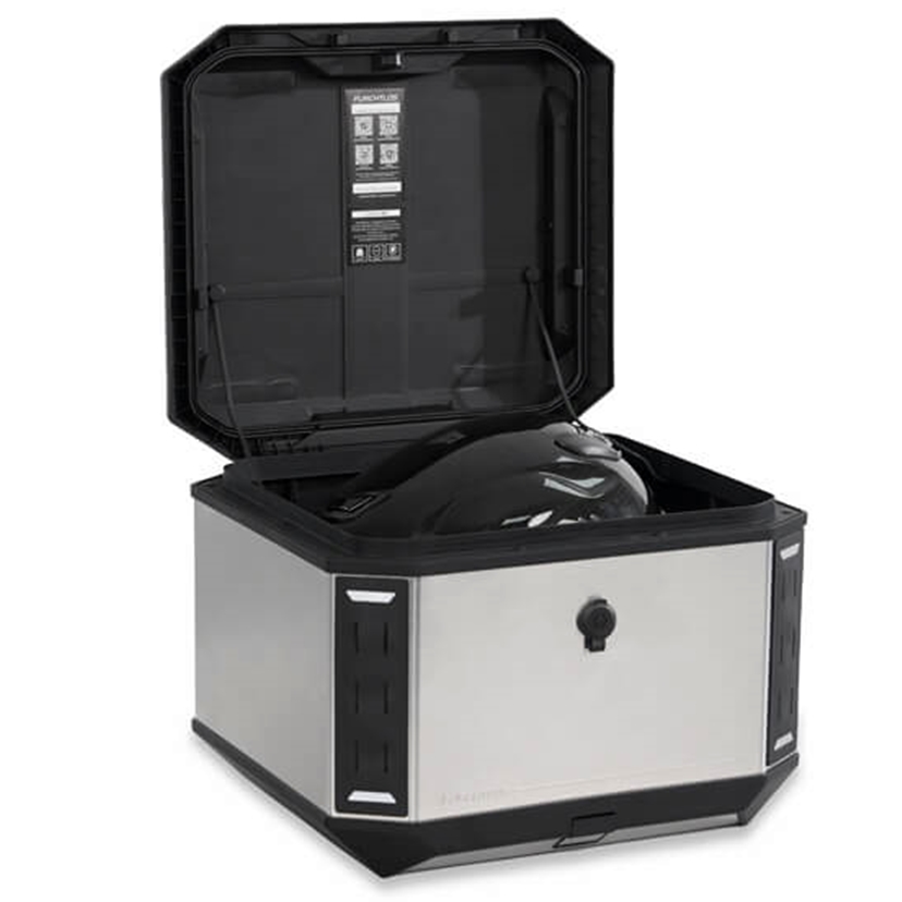 Furchtlos-Ranger-ADV-Alu-Topcase-Aero-50-Liter-Aero-Aluminium-Deckel-offen