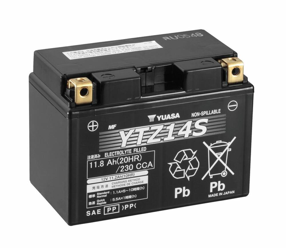 Yuasa-YTZ14S-Batterie Yuasa YTZ14S MF AGM Batterie 12V 11,2AH - Einbaufertig (YTZ14S-BS, YTZ14S-4)