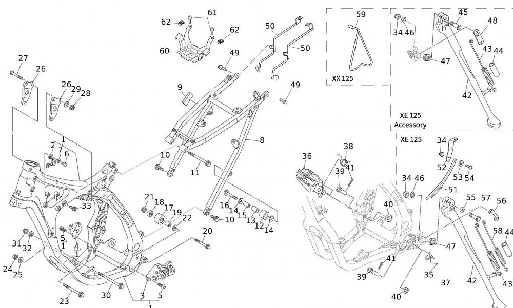 52820_5 Rahmen - Fussrasten - Ständer