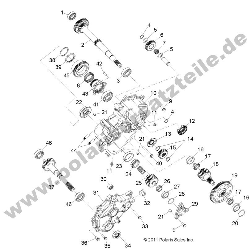 DRIVE TRAIN, MAIN GEARCASE INTERNAL COMPONENTS 1