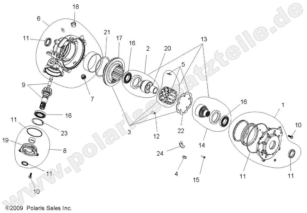 DRIVE TRAIN, FRONT GEARCASE (Built 11/01/09 and Before)