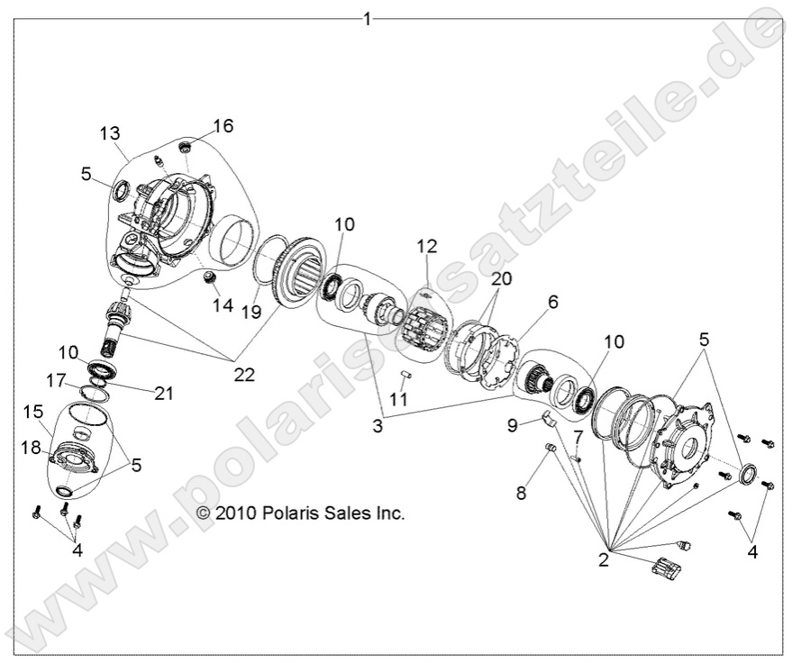 DRIVE TRAIN, FRONT GEARCASE (Built 3/09/10 and After)